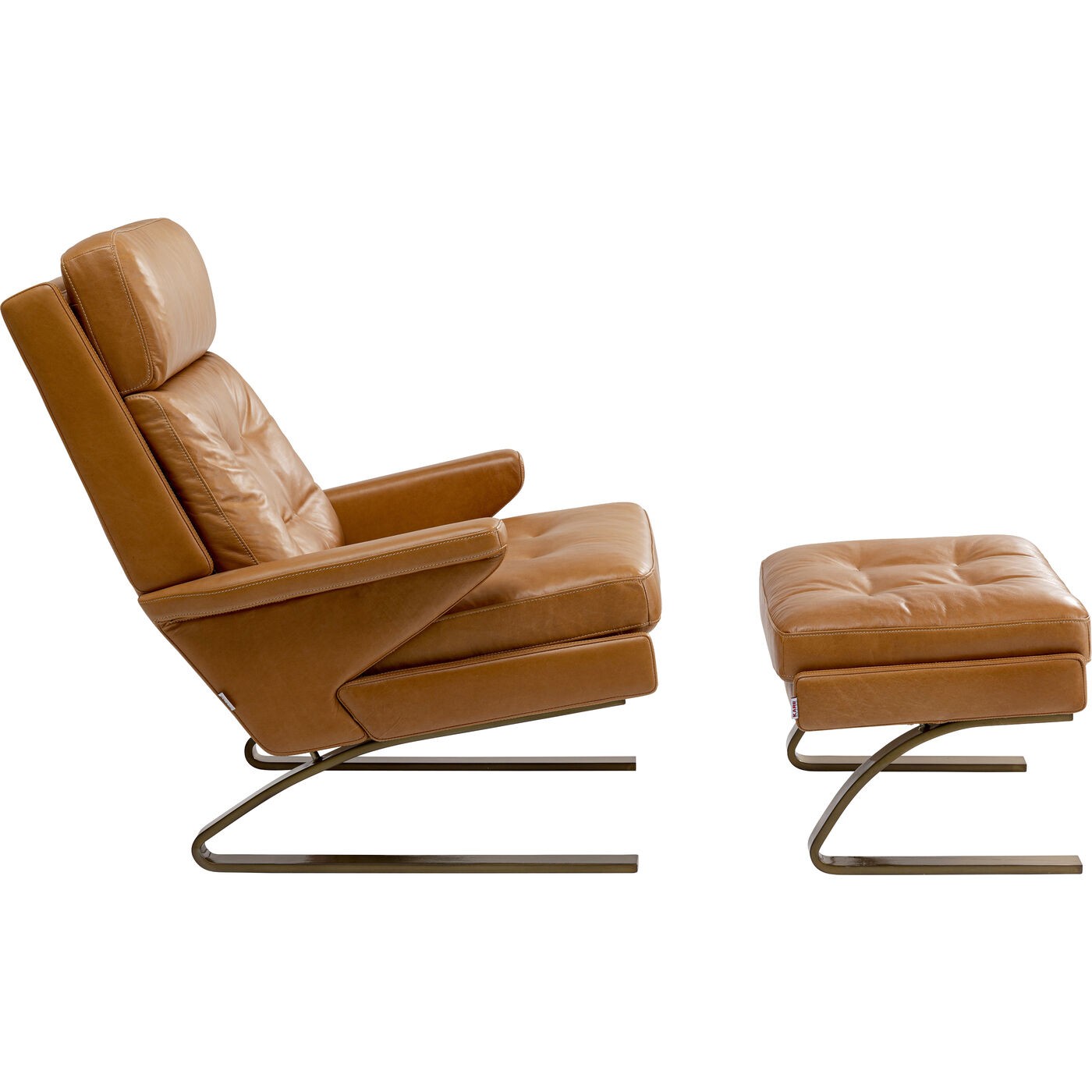 Fauteuil et repose-pieds Breno marron Kare Design