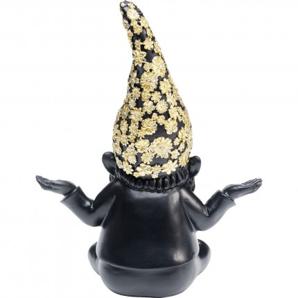 Déco nain zen fleurs 19cm noir Kare Design