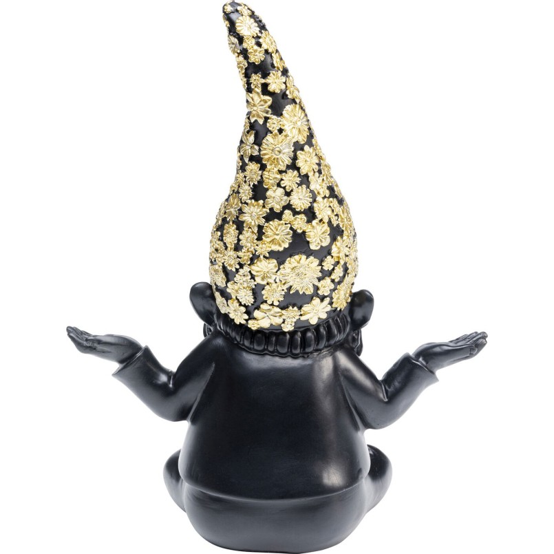 Déco nain noir fleurs zen 19cm Kare Design