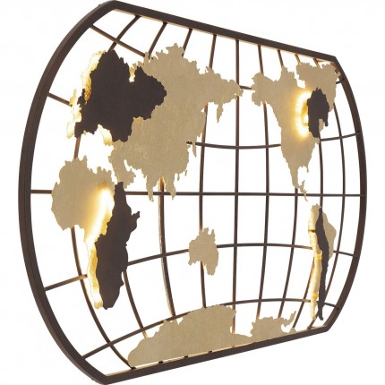 Applique murale Grid carte du monde LED Kare Design