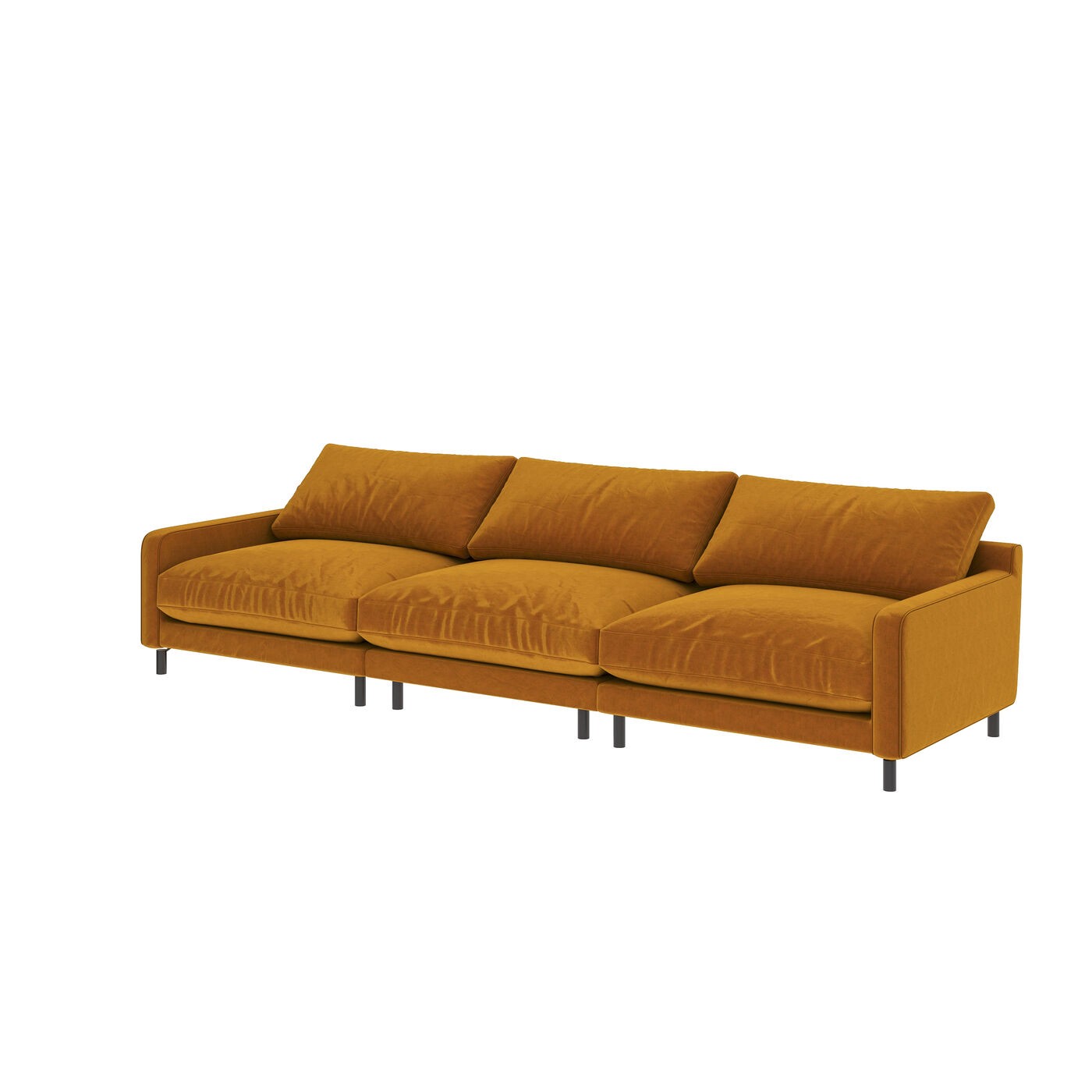 Canapé Discovery 3 places velours ocre Kare Design