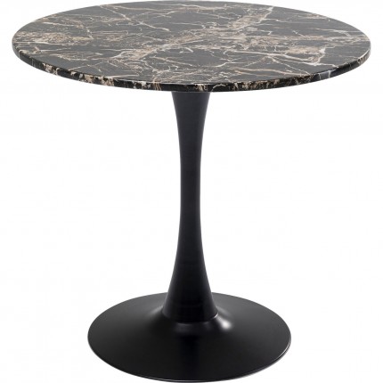 Table Schickeria 80cm effet marbre noir Kare Design