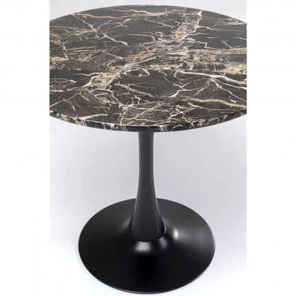 Table Schickeria 80cm effet marbre noir Kare Design