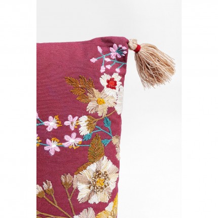 Coussin fleurs bordeaux Kare Design