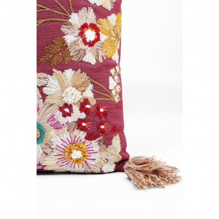 Coussin fleurs bordeaux Kare Design