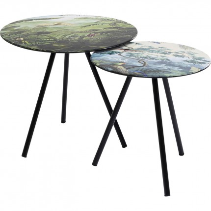 Tables d'appoint oiseaux jungle set de 2 Kare Design