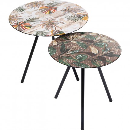 Table d'appoint feuilles set de 2 Kare Design