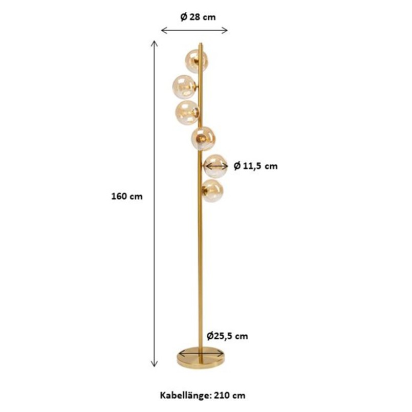 Lampadaire Scal Balls 160cm laiton Kare Design