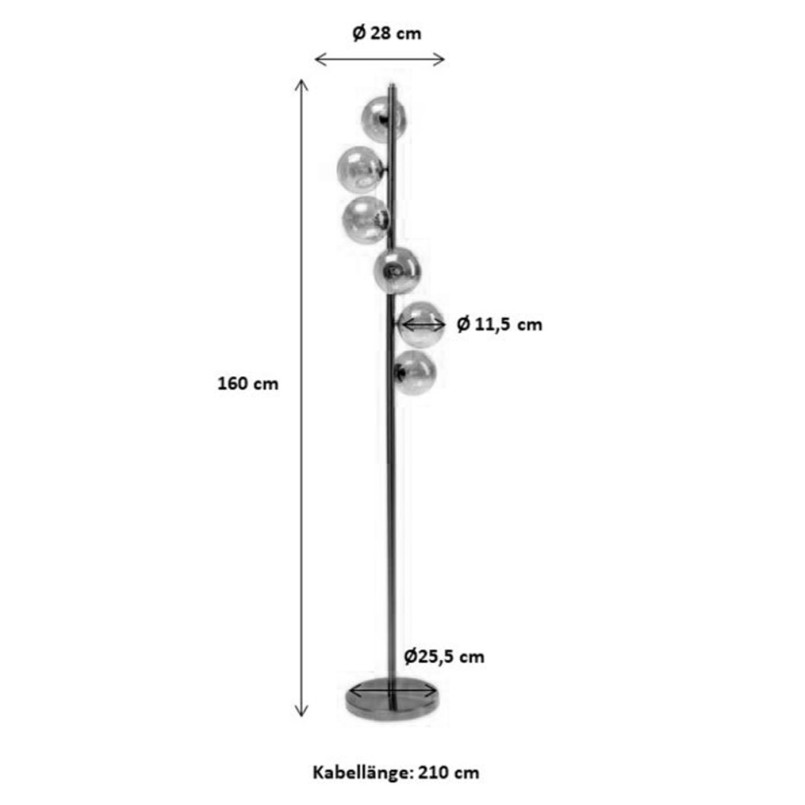 Lampadaire Scal Balls noir 160cm