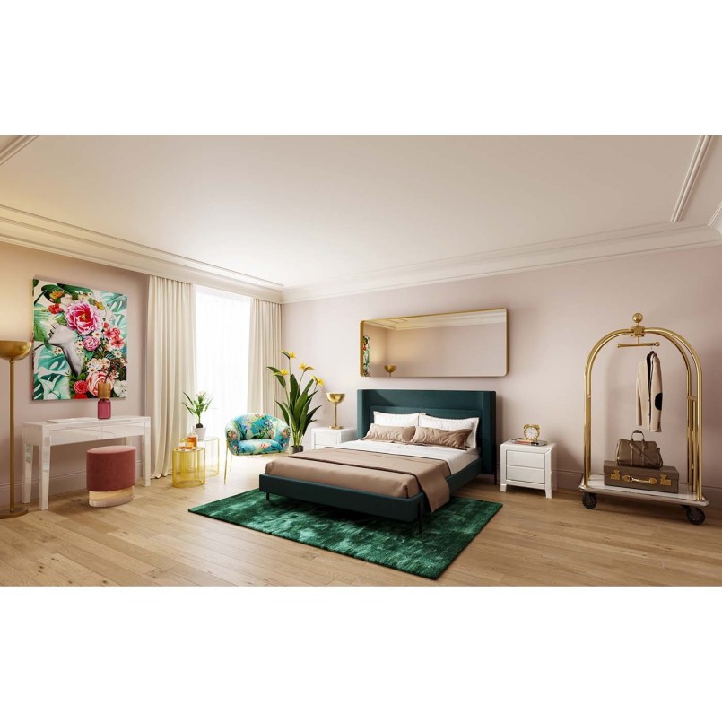 Mirror Curve Rectangular Brass 200x70cm Kare Design
