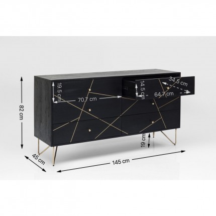 Commode Vein 6 tiroirs Kare Design