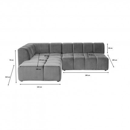 Corner Sofa Belami dark green left Kare Design