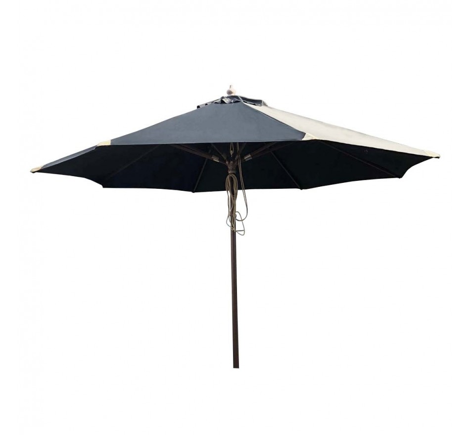 Parasol en bois 350cm noir Gescova