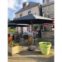 Parasol en bois 350cm noir Gescova