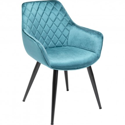 Chaise avec accoudoirs Harry bleue Kare Design