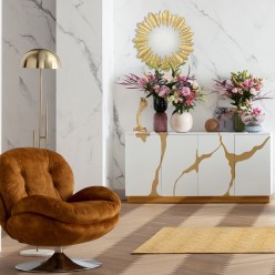 Fauteuil pivotant Cosy ambre