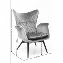 Fauteuil Tudor velours rose Kare Design