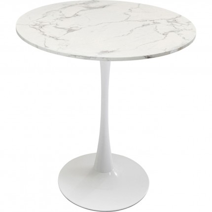 Table Schickeria 80cm effet marbre blanc Kare Design