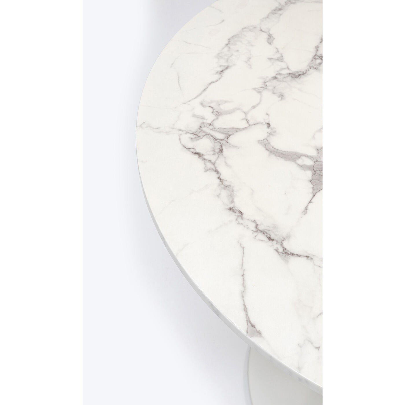 Table Schickeria 80cm effet marbre blanc Kare Design