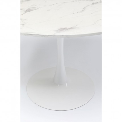 Table Schickeria 80cm effet marbre blanc Kare Design