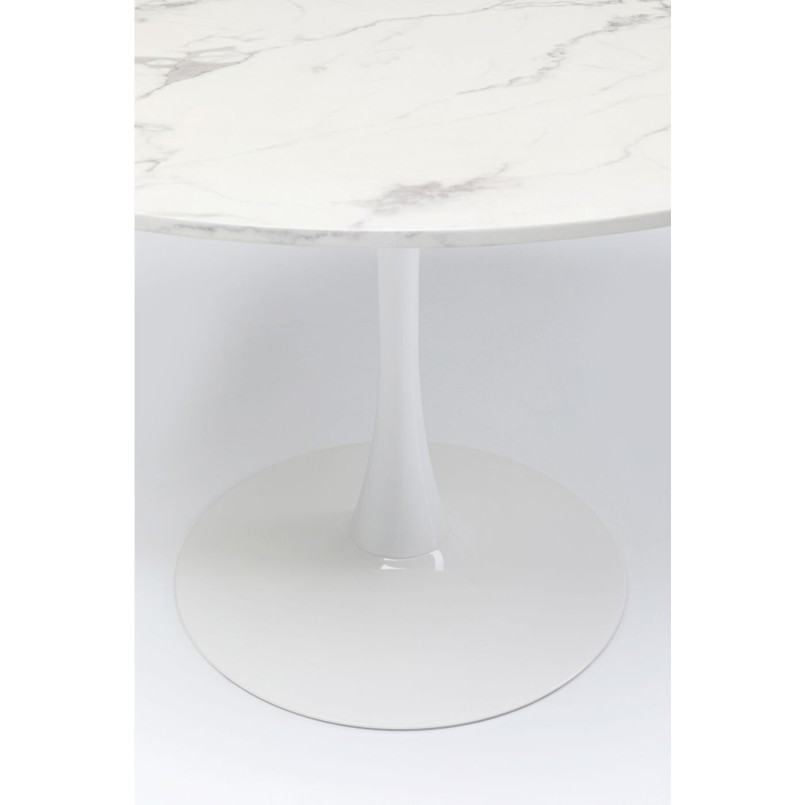 Table Schickeria look marbre blanc Ø80cm