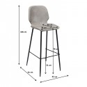 Tabouret de bar Honey Moon gris Kare Design