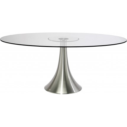 Table Grande Possibilita 180x120cm chromée et verre Kare Design