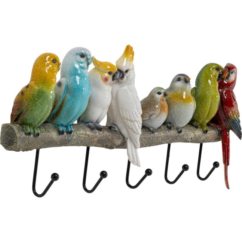 Portemanteau mural Oiseaux exotiques 39cm Kare Design
