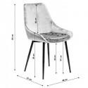 Chaise East Side velours bleu pétrole Kare Design