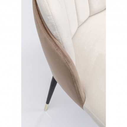 Chaise Hojas velours beige et taupe Kare Design