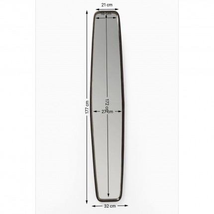 Wall Mirror Clip Black 177x32cm Kare Design