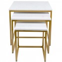 Tables d'appoint Key West dorées set de 3 Kare Design