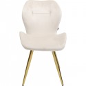 Chaise Viva velours crème et or Kare Design