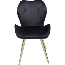Chaise Viva velours noir et or Kare Design