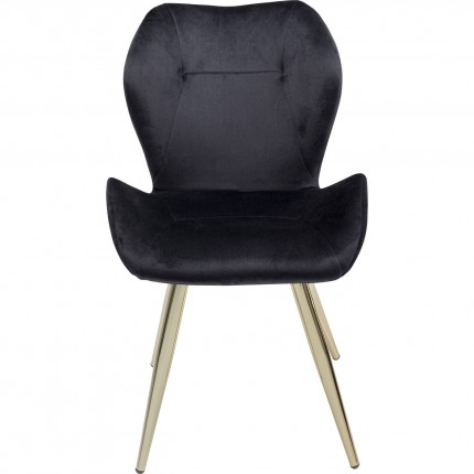 Chaise Viva velours noir et or Kare Design