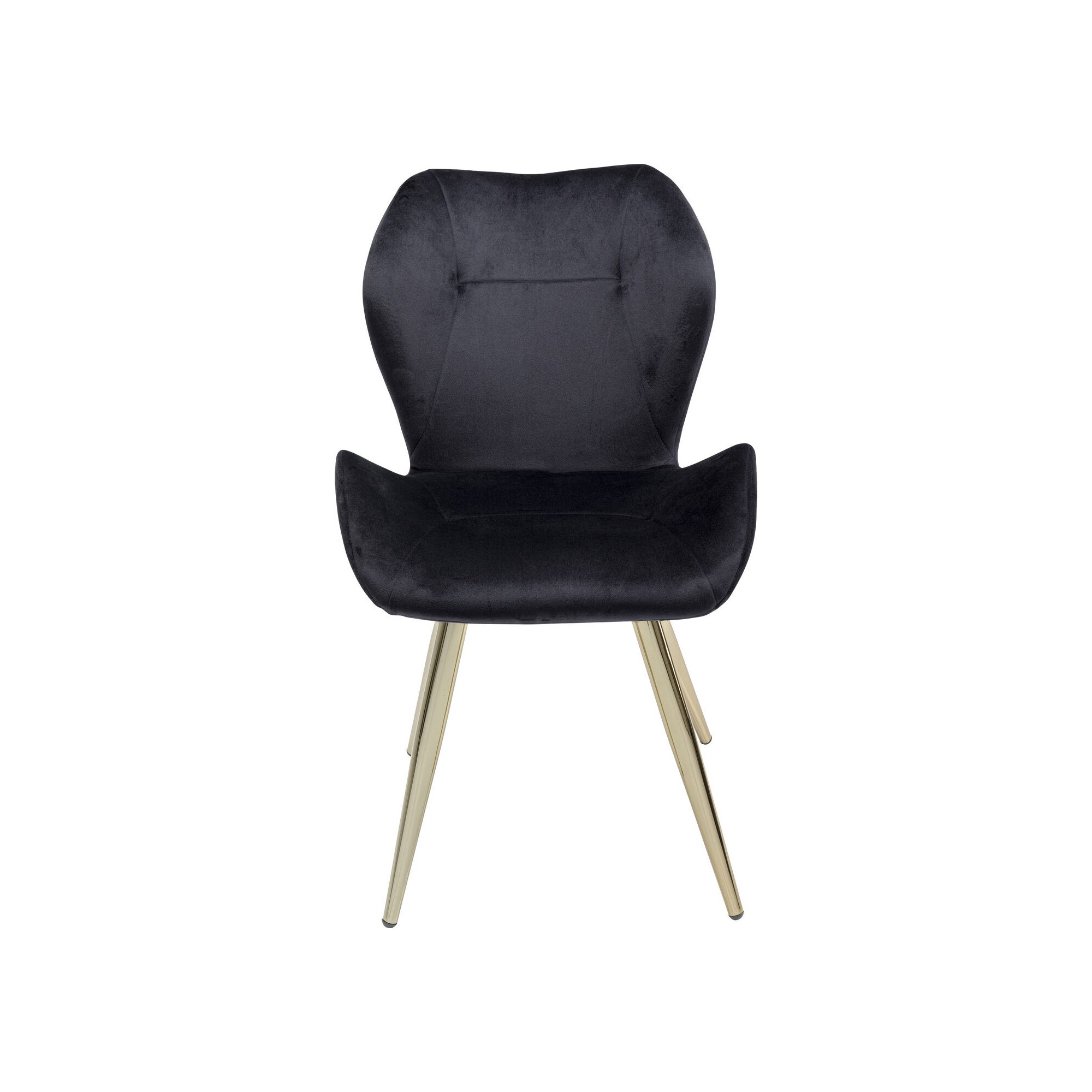 Chaise Viva velours noir et or Kare Design