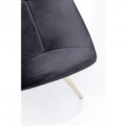 Chaise Viva velours noir et or Kare Design