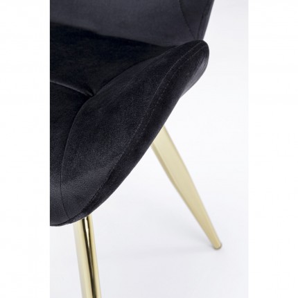 Chaise Viva velours noir et or Kare Design