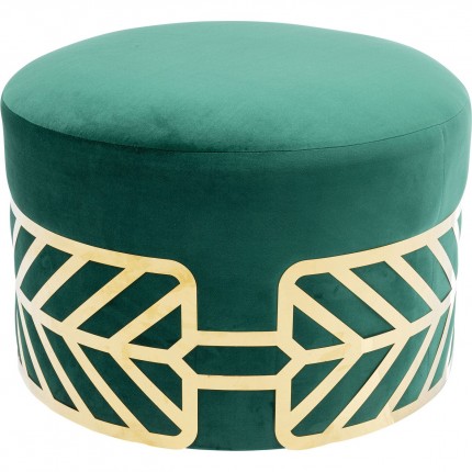 Tabouret Jenna velours vert et or Kare Design