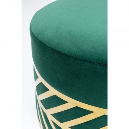 Tabouret Jenna velours vert et or Kare Design