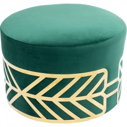 Tabouret Jenna velours vert et or Kare Design