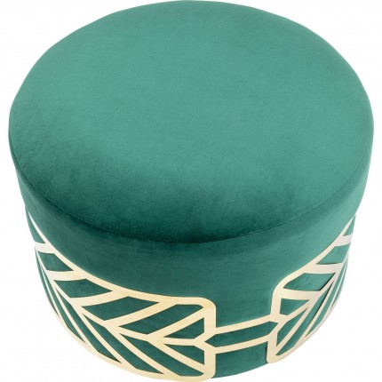 Tabouret Jenna velours vert et or Kare Design