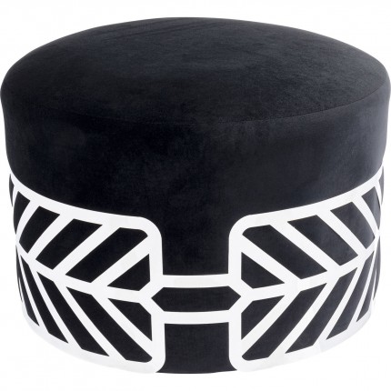 Tabouret Jenna velours noir et argent Kare Design