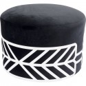 Tabouret Jenna velours noir et argent Kare Design