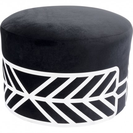 Tabouret Jenna velours noir et argent Kare Design