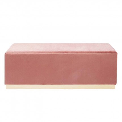 Banc-coffre Cherry rose et laiton 120x40cm Kare Design