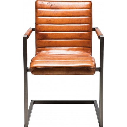 Chaise avec accoudoirs Cantilever Riffle Buffalo Marron Kare Design