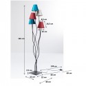 Lampadaire Flexible 5 bras velours et noir Kare Design