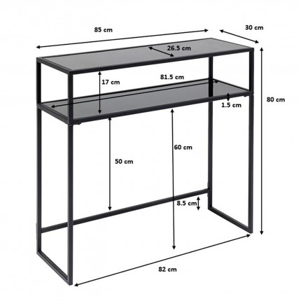 Console Loft 85x30cm noire Kare Design