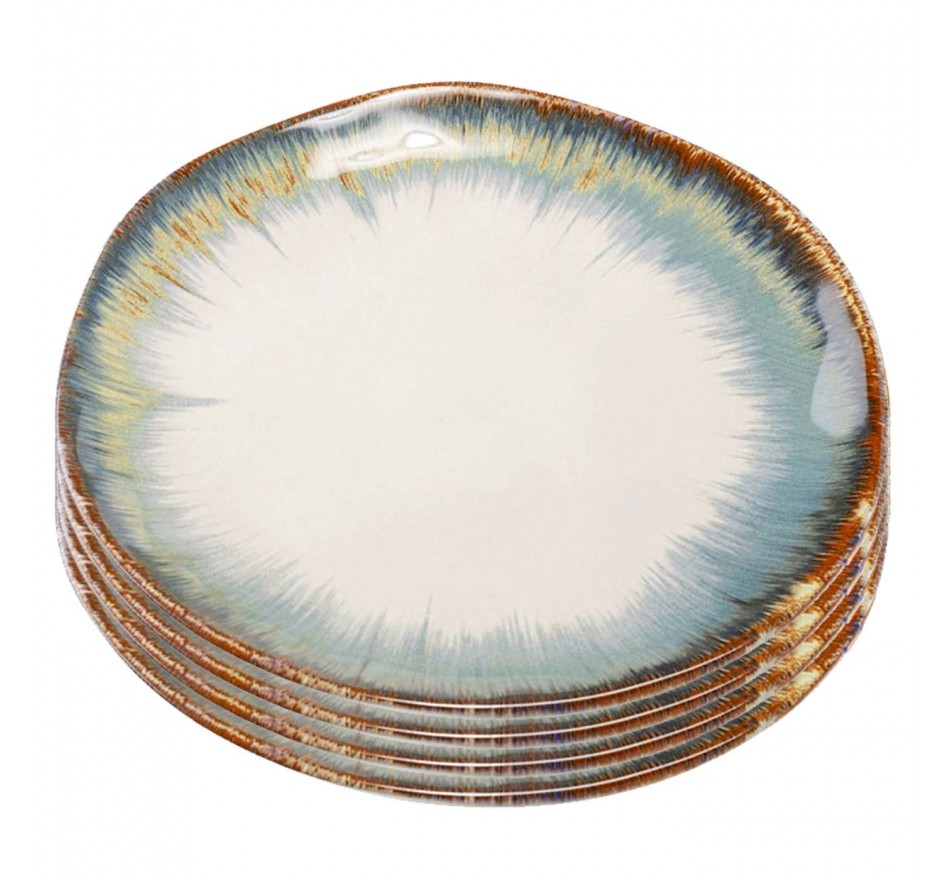 Plate Organic blue Ø20cm (4/set) Kare Design Plate Organic blue Ø20cm (4/set) Kare Design